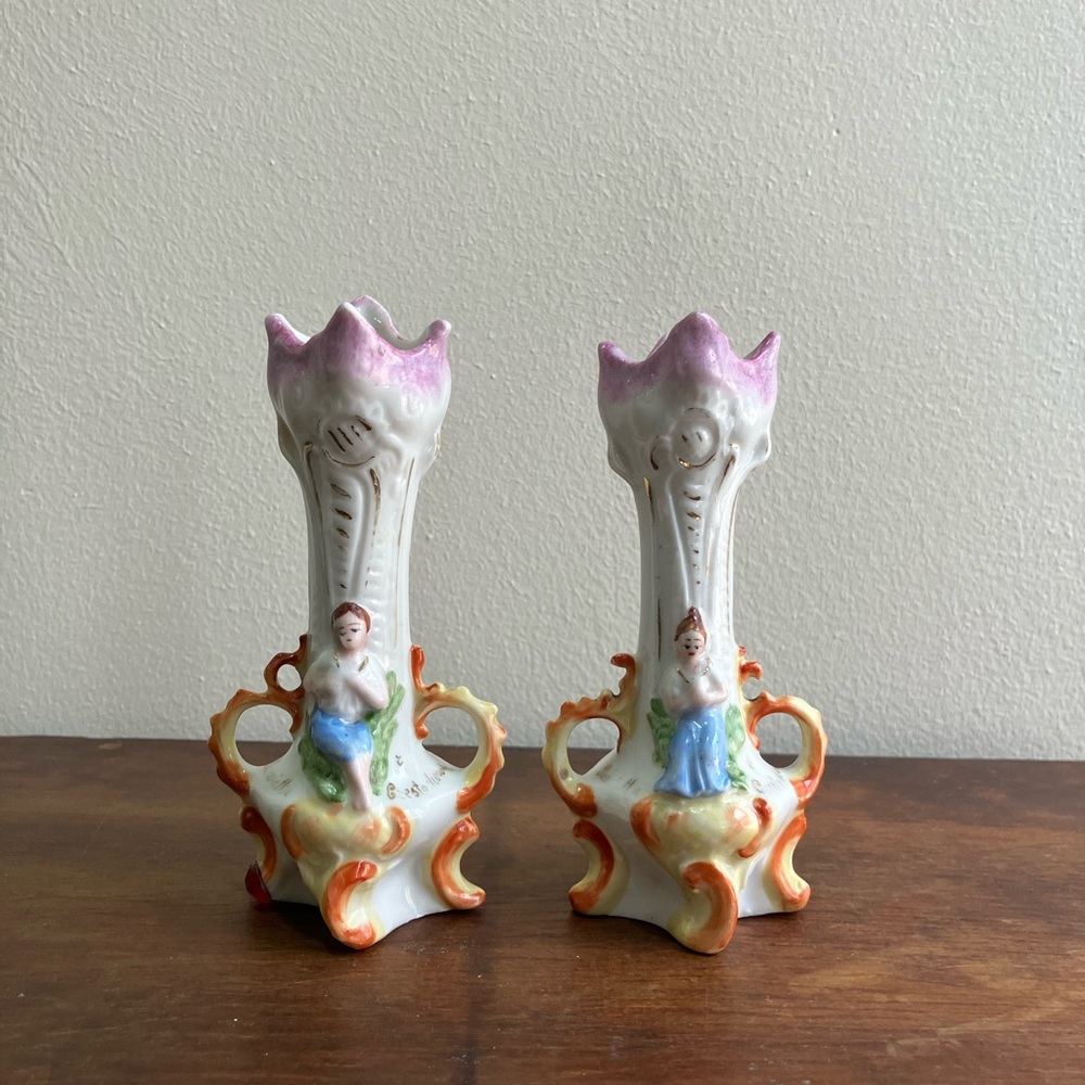 Vintage Porcelain Candle Holders